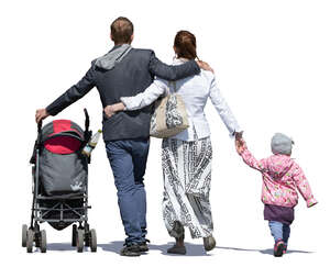 family walking on a sunny day
