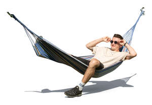 cut out man relaxing in the hammock
