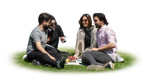 group of young people having a picnic