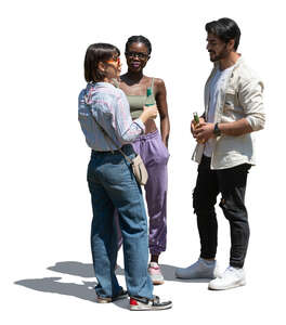 cut out group of three people standing