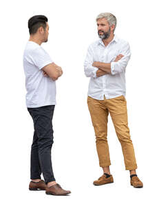 cut out two men standing and talking