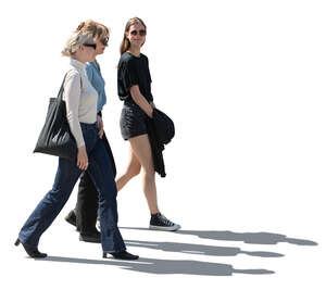 cut out backlit group of women walking