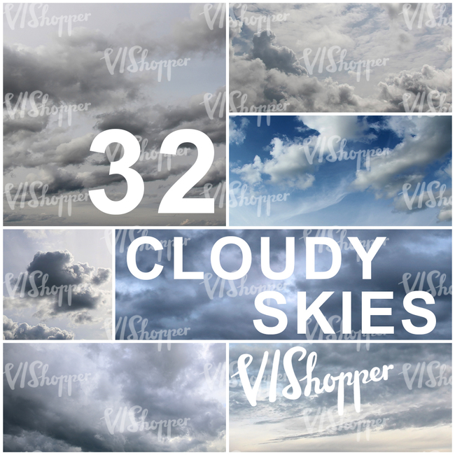 collection of 32 cloudy skies