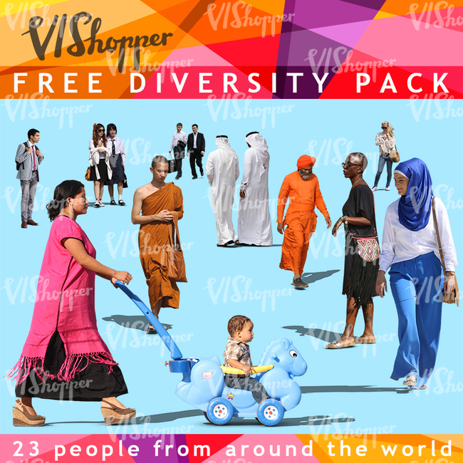 VIShopper cut out people free diversity pack
