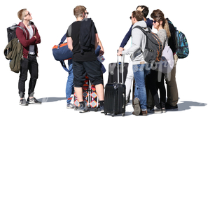 group of travellers standing in circle
