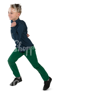 young boy running happily