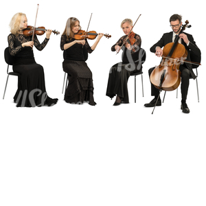 musical quartet giving a concert
