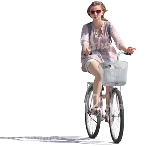 woman riding a bike