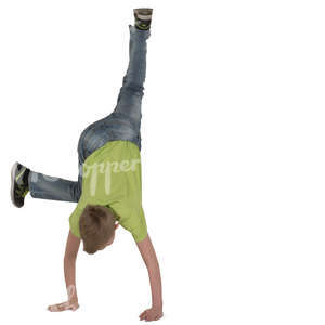 boy doing a cartwheel