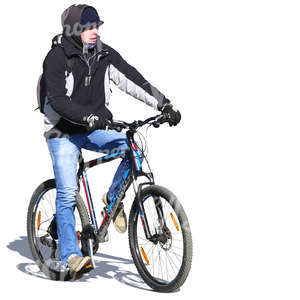man riding a bike