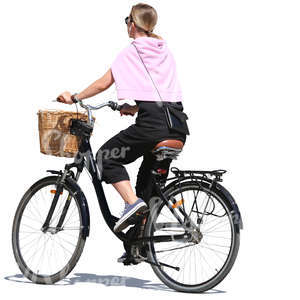 woman riding a city bike