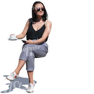 woman sitting in a cafe