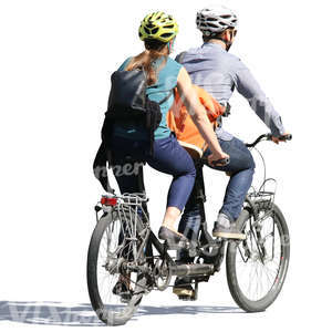 couple riding a tandem