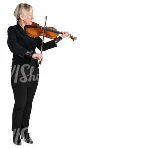 woman standing and playing a viola