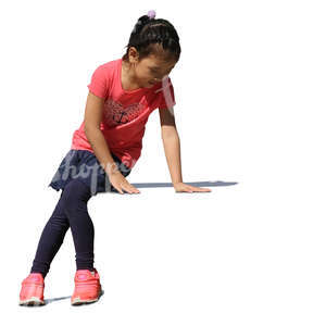 little asian girl sitting