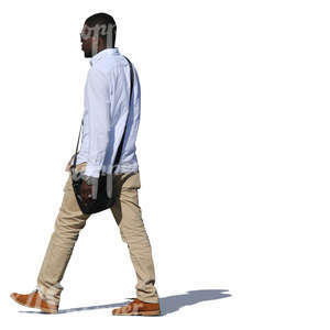 black man with sunglasses walking