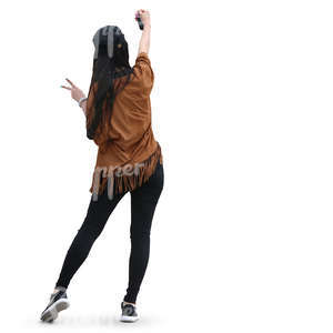 asian woman with long hair taking a selfie