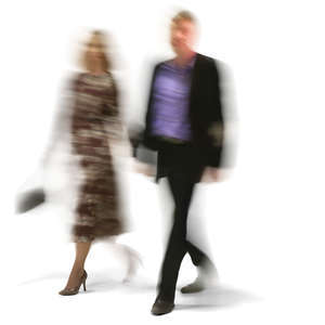 cut out motion blur couple walking
