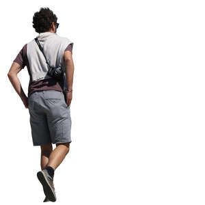 man walking up the stairs
