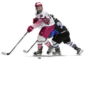 two men playing ice hockey