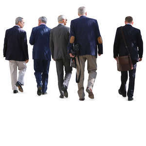 group of businessmen walking