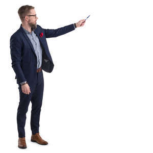businessman standing and pointing