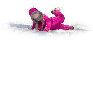 little girl playing in the snow