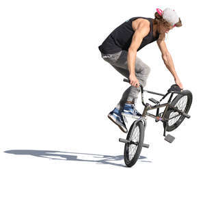 young man performing a stunt with his bmx
