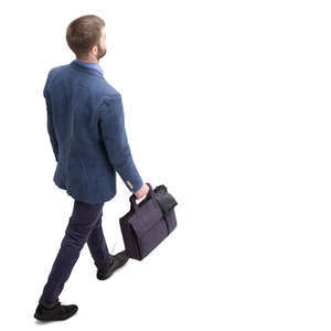 businessman walking seen from above