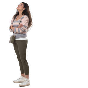 woman standing and looking up