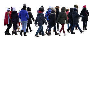 group of children walking