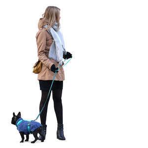 woman with a dog standing