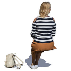 woman sitting seen from behind