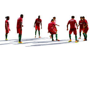 group of men playing football
