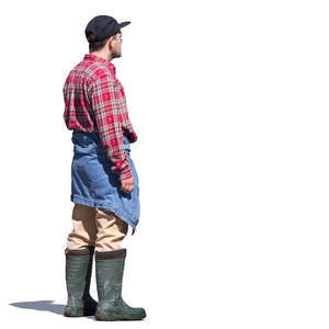 man in wellies standing