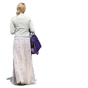 woman in a long skirt standing