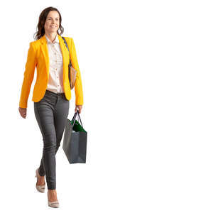 woman with a shopping bag walking