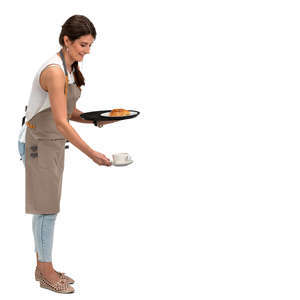 waitress putting things on the table