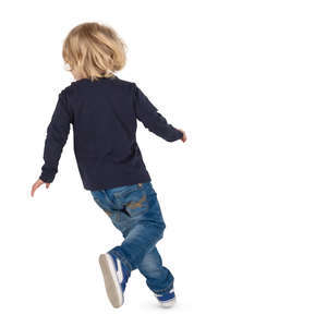 little boy running