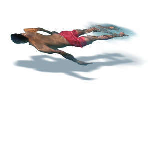 man swimming in the pool