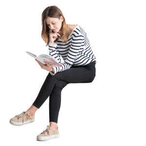 young woman sitting and reading