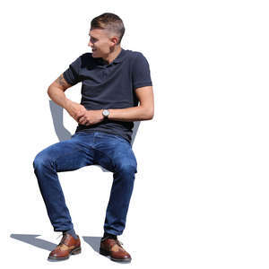 man sitting on a summer day