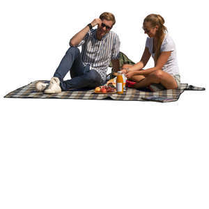 young couple having a picnic