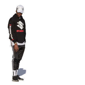 young black man standing