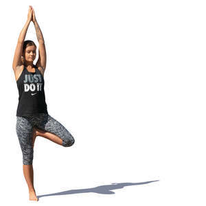 woman doing yoga exercises