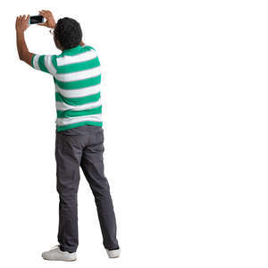 black man taking a picture with a phone