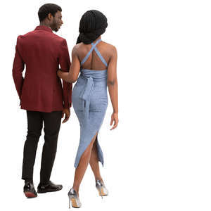 fancy black couple walking