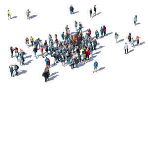 crowd of people seen from above