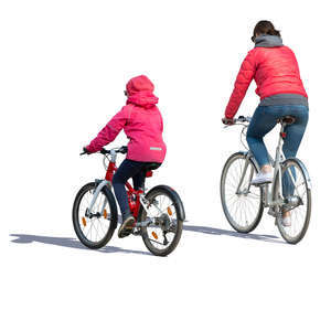 mother and daughter riding a bike