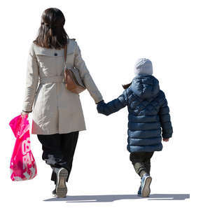 mother and daughter walking hand in hand
